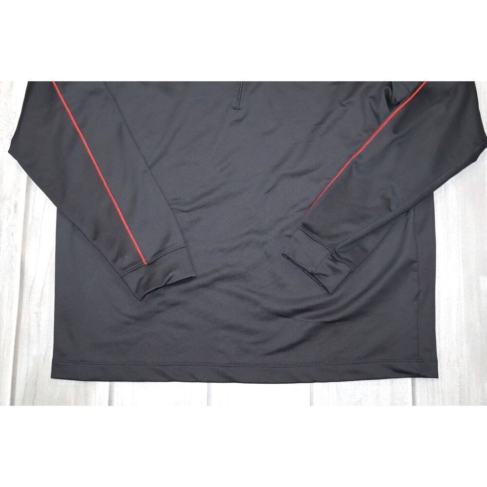Nike Men's XL Black/Red Long Sleeve Pullover 1/4 Zip Sweater Dri Fit Milwaukee - Picture 3 of 10